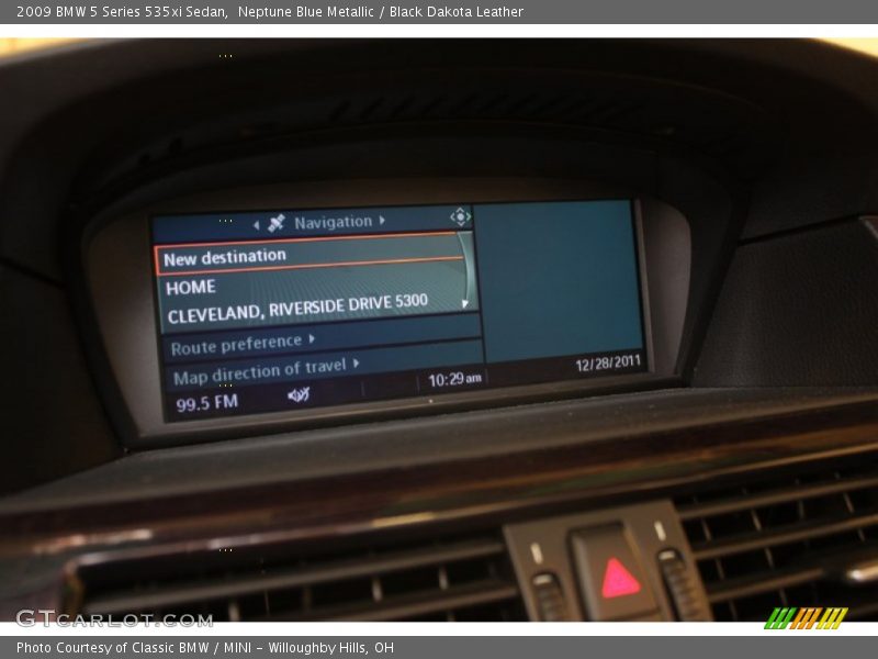Neptune Blue Metallic / Black Dakota Leather 2009 BMW 5 Series 535xi Sedan