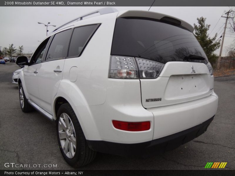 Diamond White Pearl / Black 2008 Mitsubishi Outlander SE 4WD