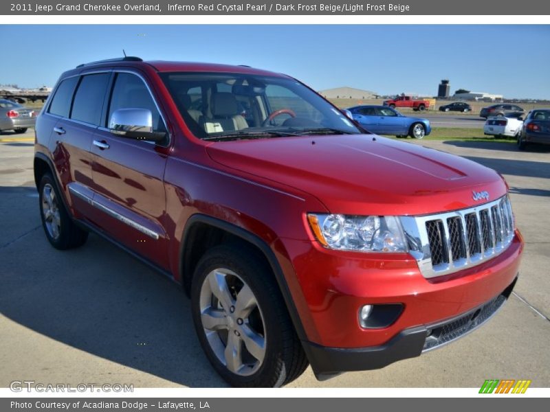 Inferno Red Crystal Pearl / Dark Frost Beige/Light Frost Beige 2011 Jeep Grand Cherokee Overland