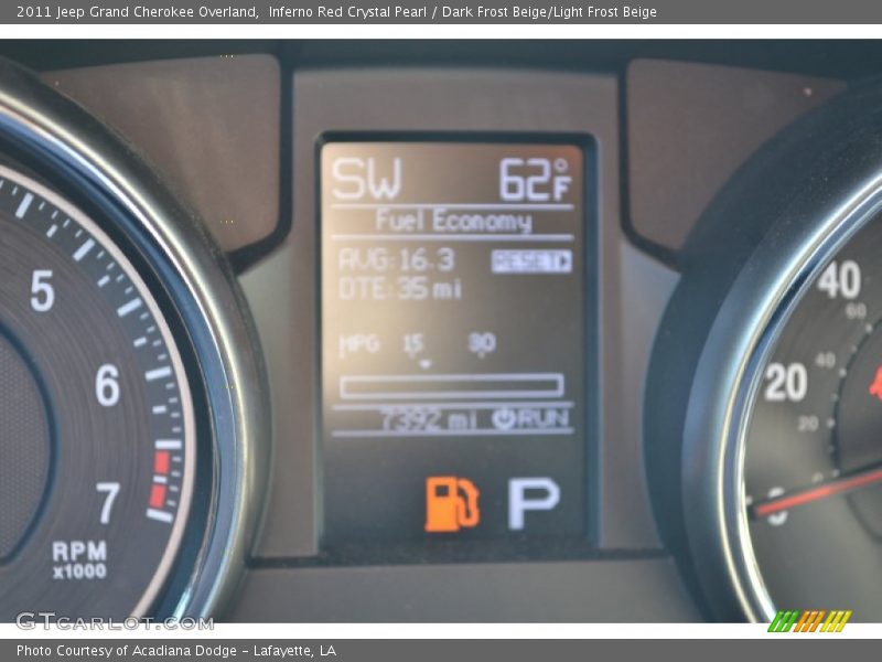 Inferno Red Crystal Pearl / Dark Frost Beige/Light Frost Beige 2011 Jeep Grand Cherokee Overland