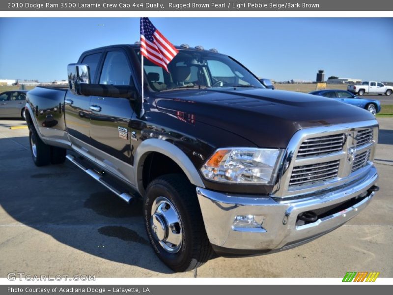 Rugged Brown Pearl / Light Pebble Beige/Bark Brown 2010 Dodge Ram 3500 Laramie Crew Cab 4x4 Dually