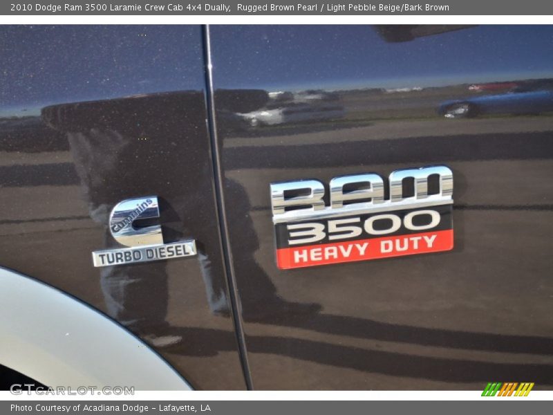 Rugged Brown Pearl / Light Pebble Beige/Bark Brown 2010 Dodge Ram 3500 Laramie Crew Cab 4x4 Dually