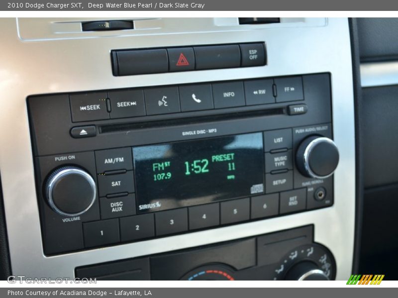 Deep Water Blue Pearl / Dark Slate Gray 2010 Dodge Charger SXT