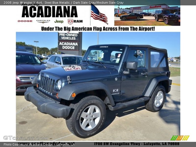 Steel Blue Metallic / Dark Slate Gray/Medium Slate Gray 2008 Jeep Wrangler X 4x4