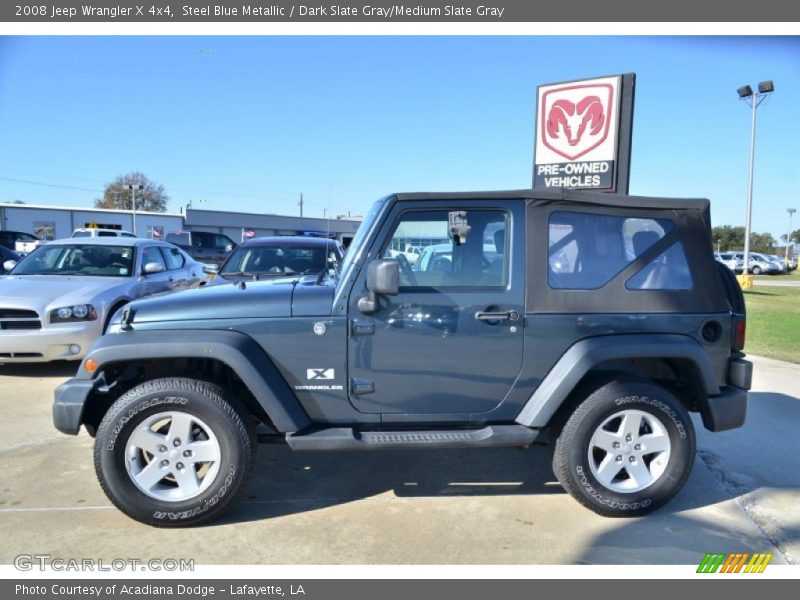 Steel Blue Metallic / Dark Slate Gray/Medium Slate Gray 2008 Jeep Wrangler X 4x4