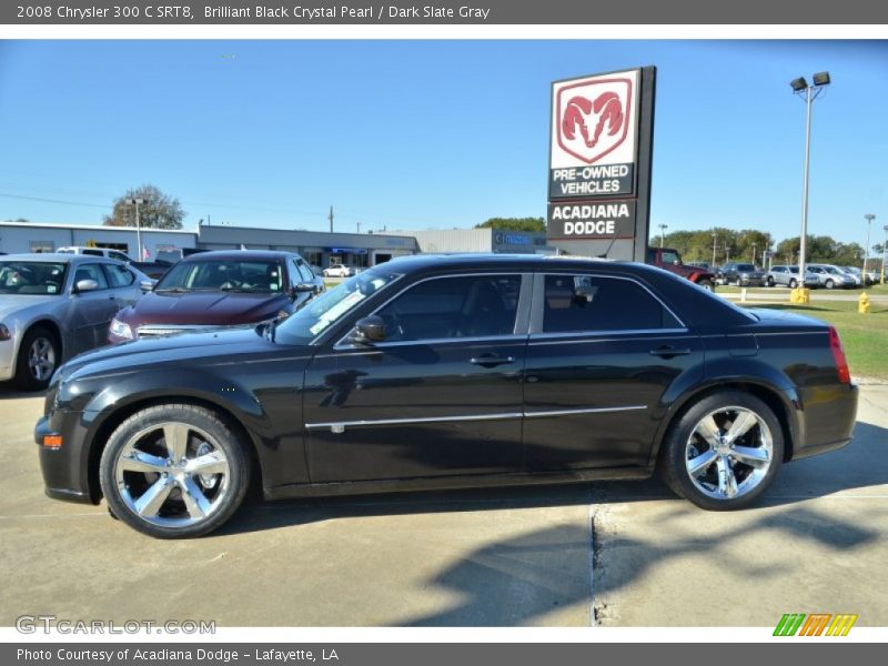Brilliant Black Crystal Pearl / Dark Slate Gray 2008 Chrysler 300 C SRT8