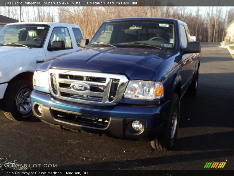Vista Blue Metallic / Medium Dark Flint 2011 Ford Ranger XLT SuperCab 4x4