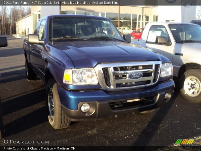 Vista Blue Metallic / Medium Dark Flint 2011 Ford Ranger XLT SuperCab 4x4