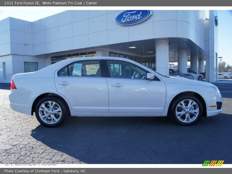 White Platinum Tri-Coat / Camel 2012 Ford Fusion SE