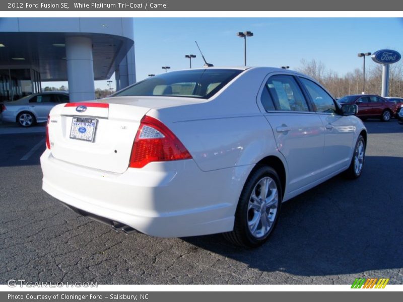 White Platinum Tri-Coat / Camel 2012 Ford Fusion SE