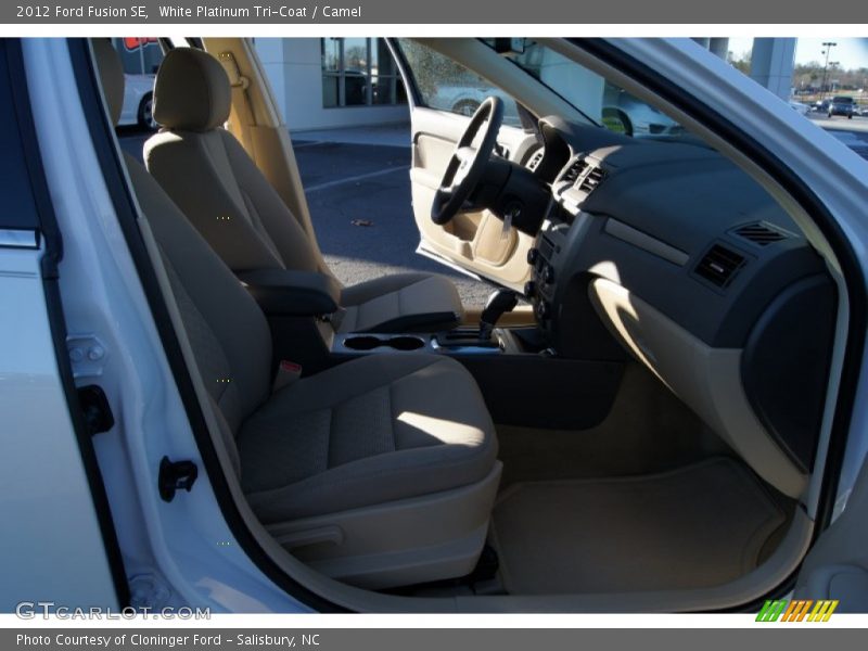 White Platinum Tri-Coat / Camel 2012 Ford Fusion SE