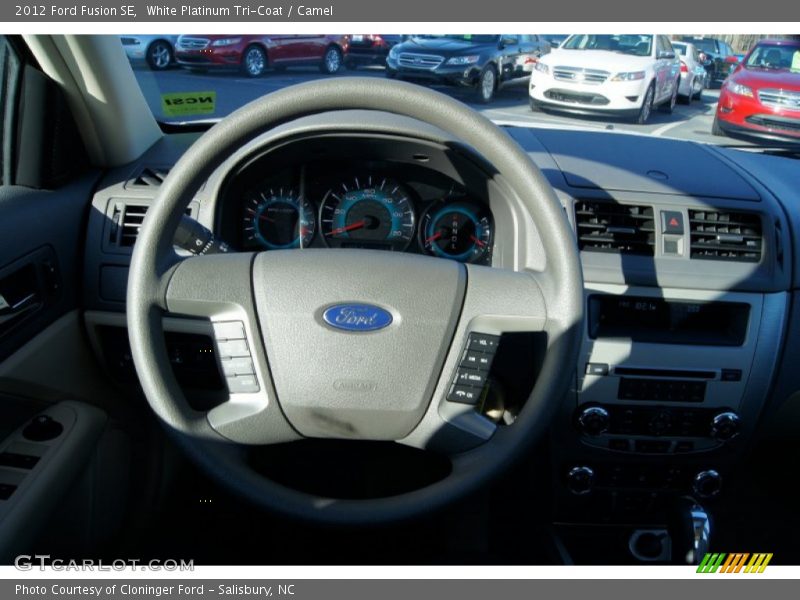 White Platinum Tri-Coat / Camel 2012 Ford Fusion SE