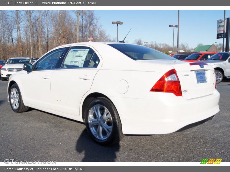 White Platinum Tri-Coat / Camel 2012 Ford Fusion SE