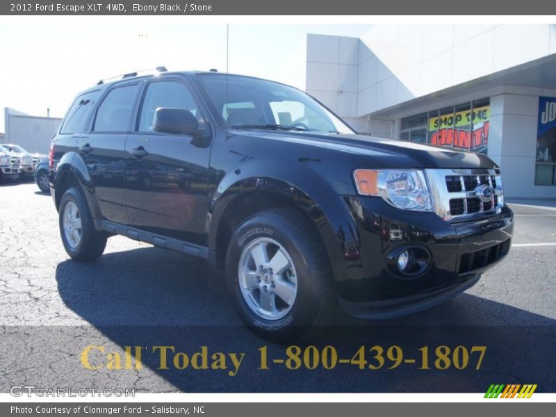 Ebony Black / Stone 2012 Ford Escape XLT 4WD