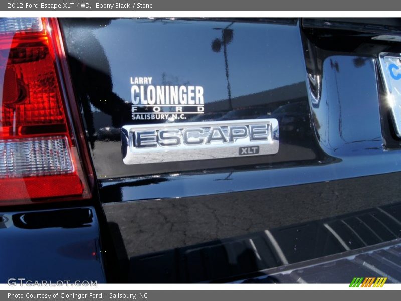 Ebony Black / Stone 2012 Ford Escape XLT 4WD
