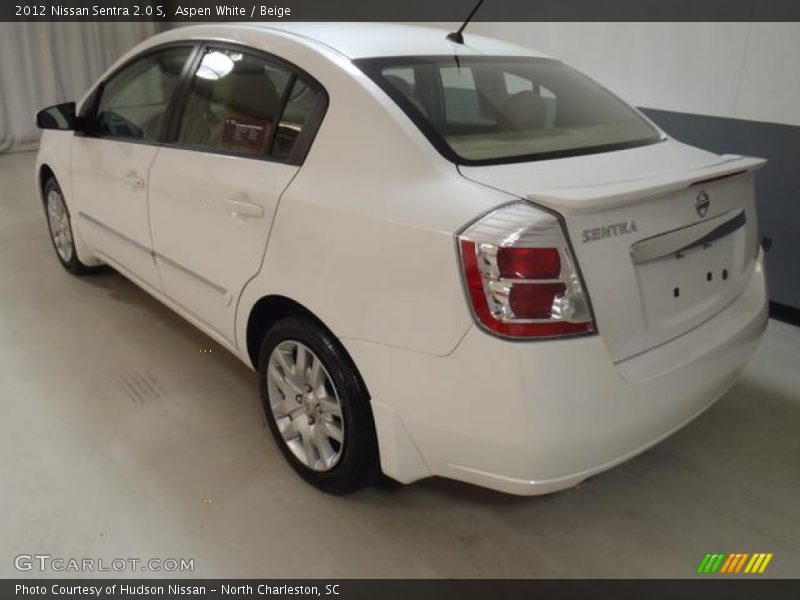 Aspen White / Beige 2012 Nissan Sentra 2.0 S