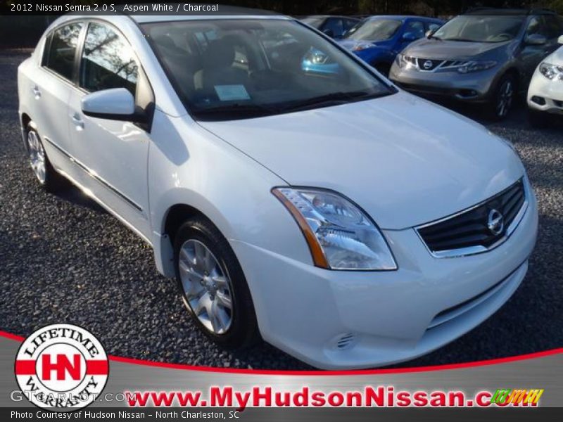 Aspen White / Charcoal 2012 Nissan Sentra 2.0 S