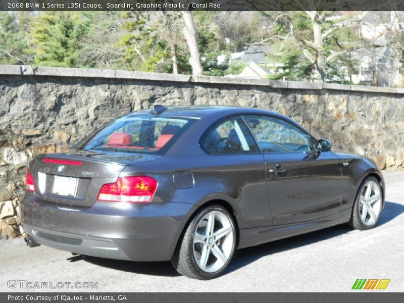 Sparkling Graphite Metallic / Coral Red 2008 BMW 1 Series 135i Coupe