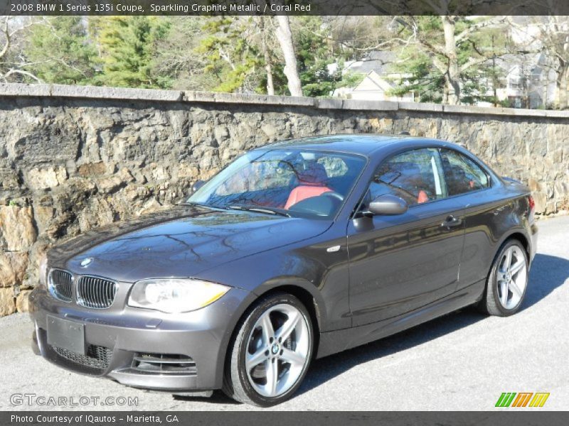 Sparkling Graphite Metallic / Coral Red 2008 BMW 1 Series 135i Coupe