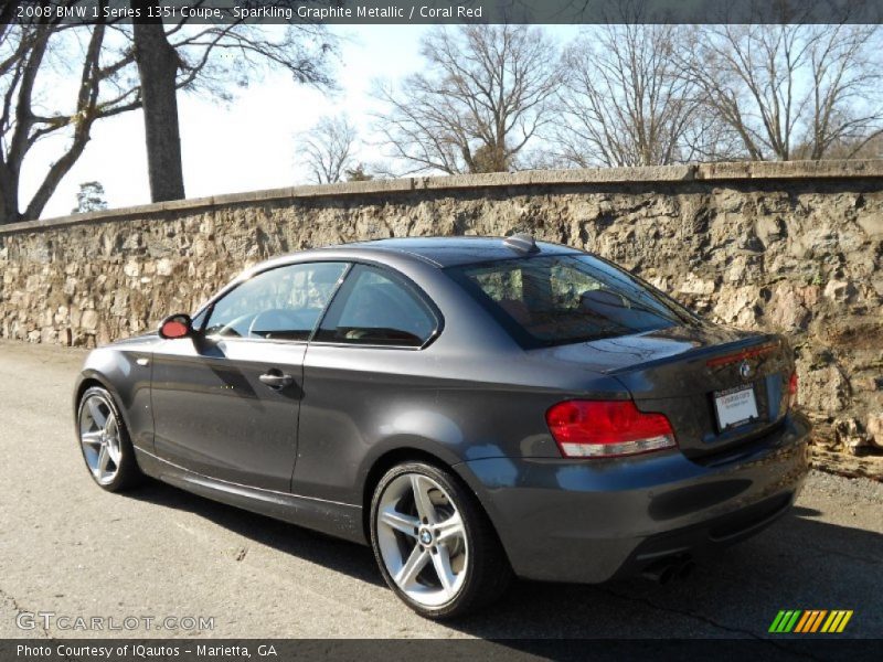 Sparkling Graphite Metallic / Coral Red 2008 BMW 1 Series 135i Coupe