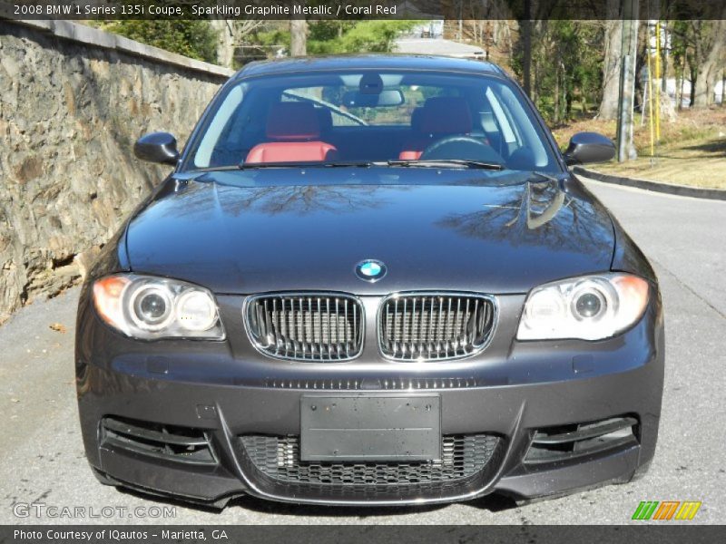 Sparkling Graphite Metallic / Coral Red 2008 BMW 1 Series 135i Coupe