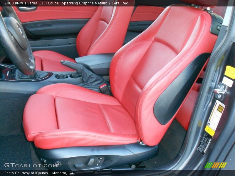  2008 1 Series 135i Coupe Coral Red Interior