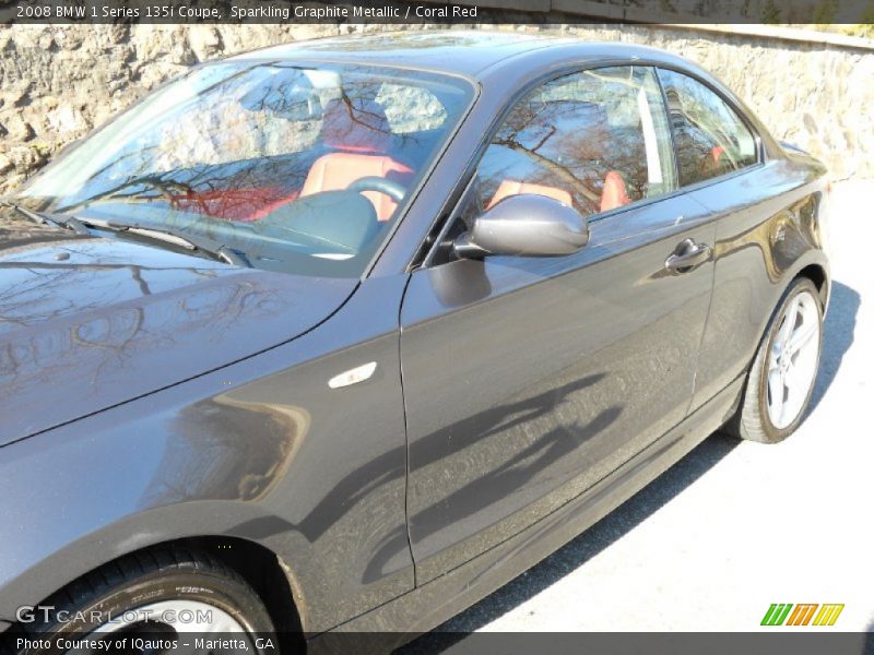 Sparkling Graphite Metallic / Coral Red 2008 BMW 1 Series 135i Coupe