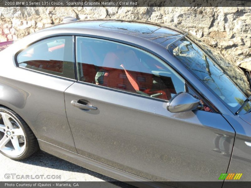 Sparkling Graphite Metallic / Coral Red 2008 BMW 1 Series 135i Coupe