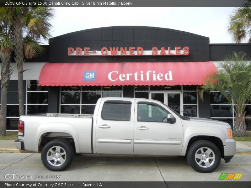 Silver Birch Metallic / Ebony 2008 GMC Sierra 1500 Denali Crew Cab