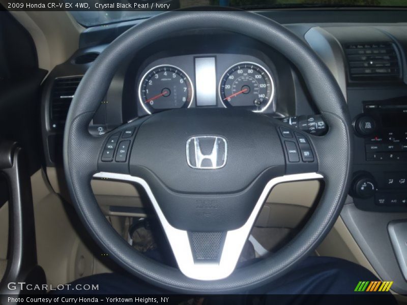 Crystal Black Pearl / Ivory 2009 Honda CR-V EX 4WD
