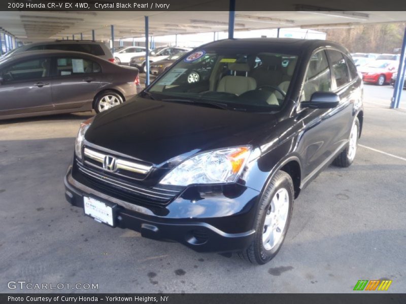 Crystal Black Pearl / Ivory 2009 Honda CR-V EX 4WD