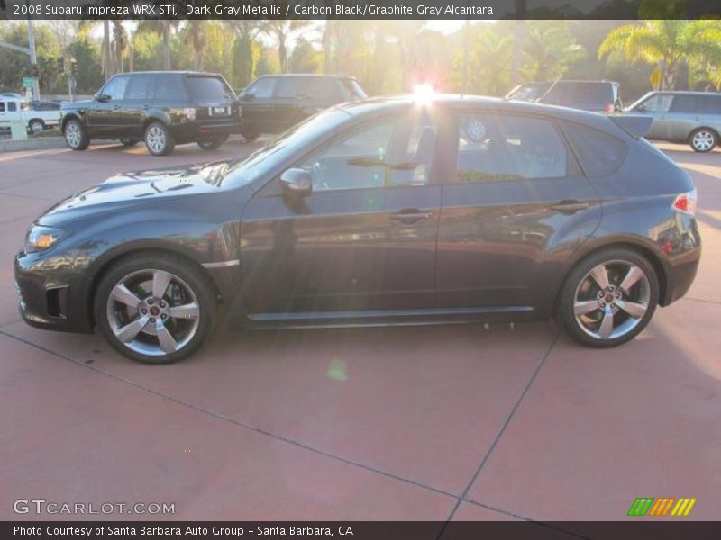 Dark Gray Metallic / Carbon Black/Graphite Gray Alcantara 2008 Subaru Impreza WRX STi