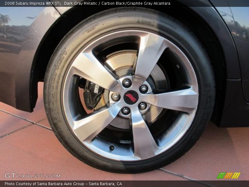 Dark Gray Metallic / Carbon Black/Graphite Gray Alcantara 2008 Subaru Impreza WRX STi