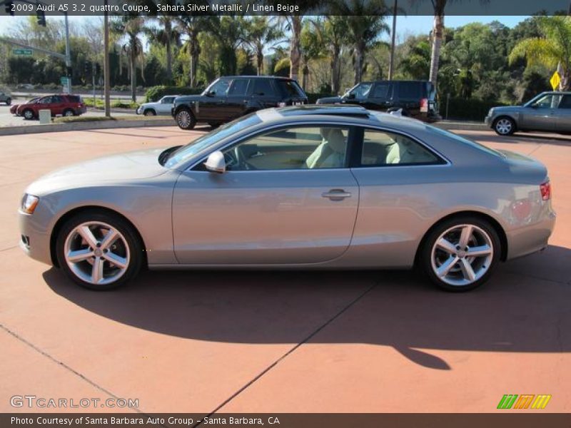 Sahara Silver Metallic / Linen Beige 2009 Audi A5 3.2 quattro Coupe