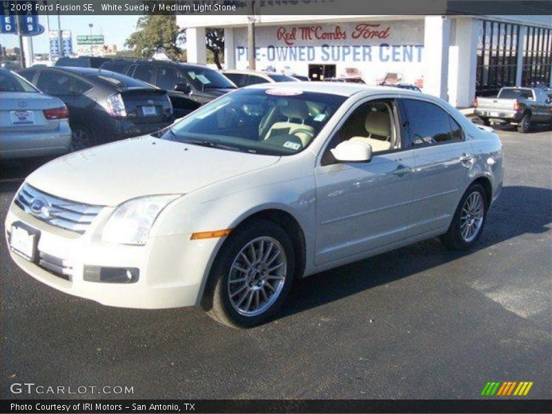 White Suede / Medium Light Stone 2008 Ford Fusion SE