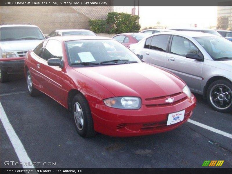 Victory Red / Graphite Gray 2003 Chevrolet Cavalier Coupe