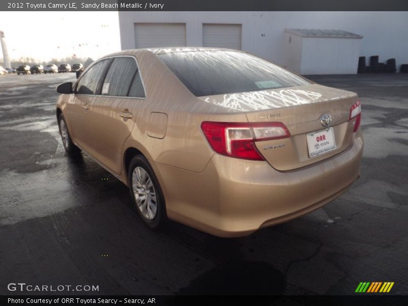 Sandy Beach Metallic / Ivory 2012 Toyota Camry LE