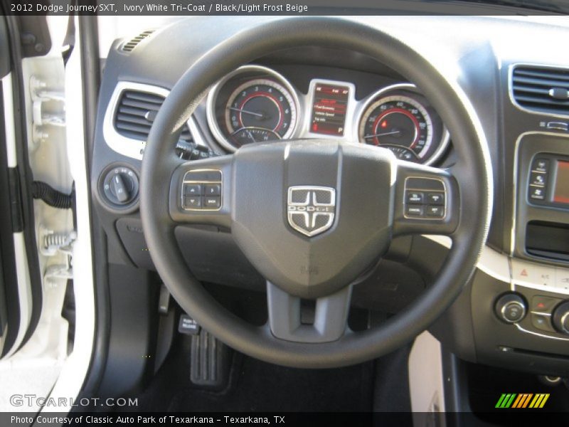 Ivory White Tri-Coat / Black/Light Frost Beige 2012 Dodge Journey SXT