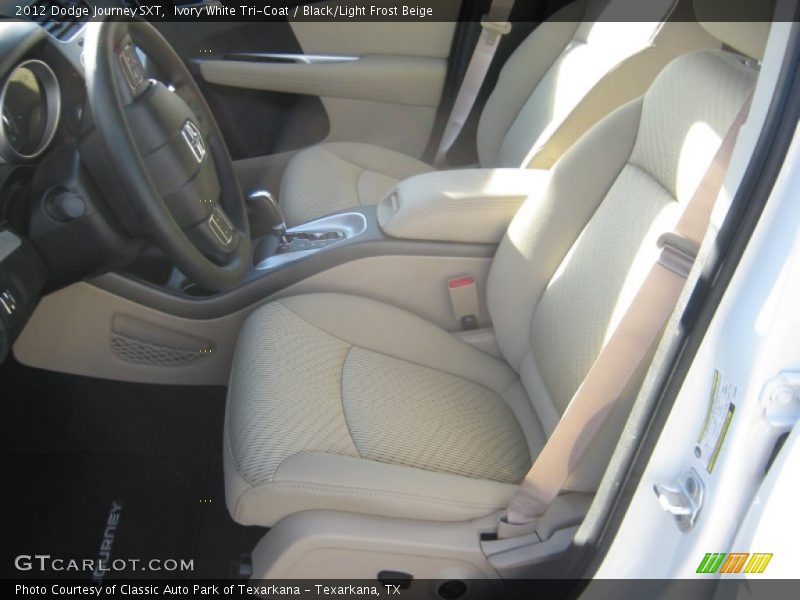 Ivory White Tri-Coat / Black/Light Frost Beige 2012 Dodge Journey SXT