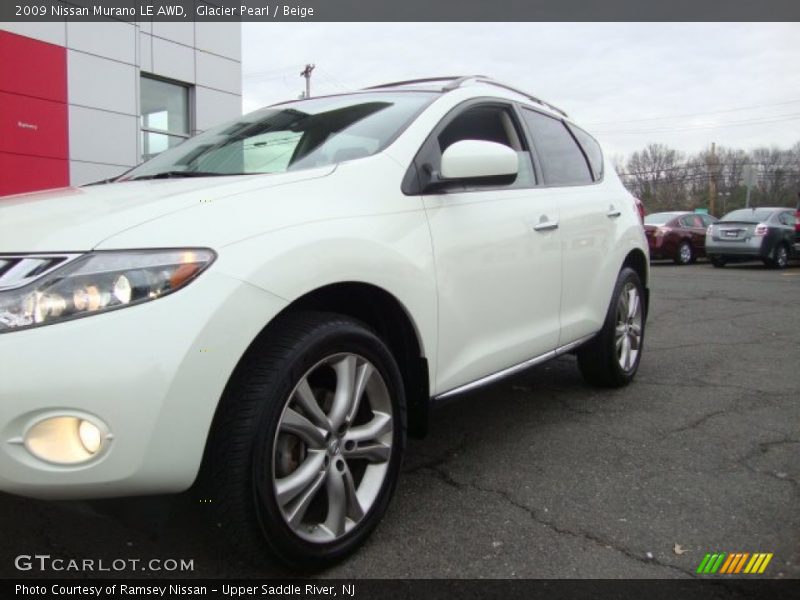 Glacier Pearl / Beige 2009 Nissan Murano LE AWD
