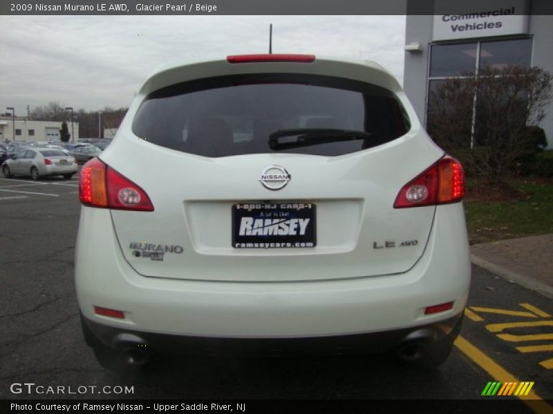 Glacier Pearl / Beige 2009 Nissan Murano LE AWD