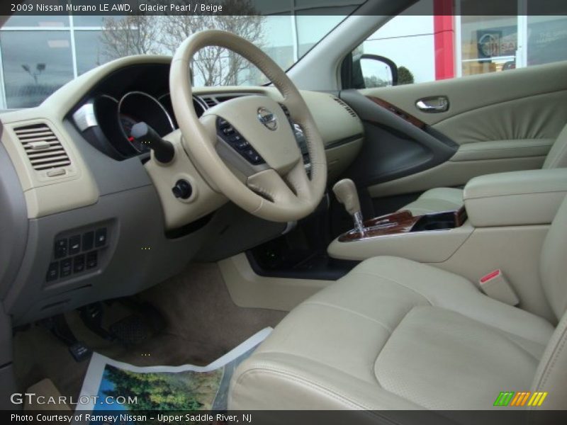 Glacier Pearl / Beige 2009 Nissan Murano LE AWD