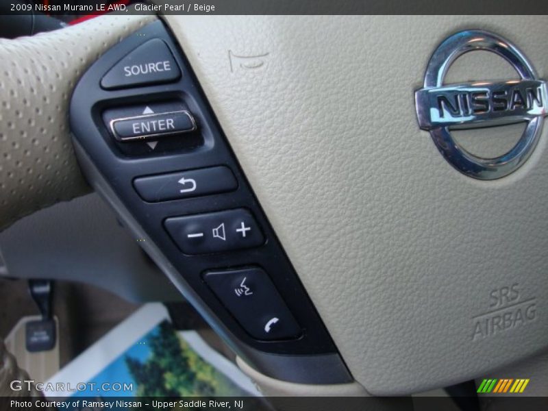 Glacier Pearl / Beige 2009 Nissan Murano LE AWD