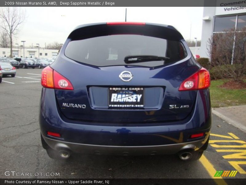 Deep Sapphire Metallic / Beige 2009 Nissan Murano SL AWD