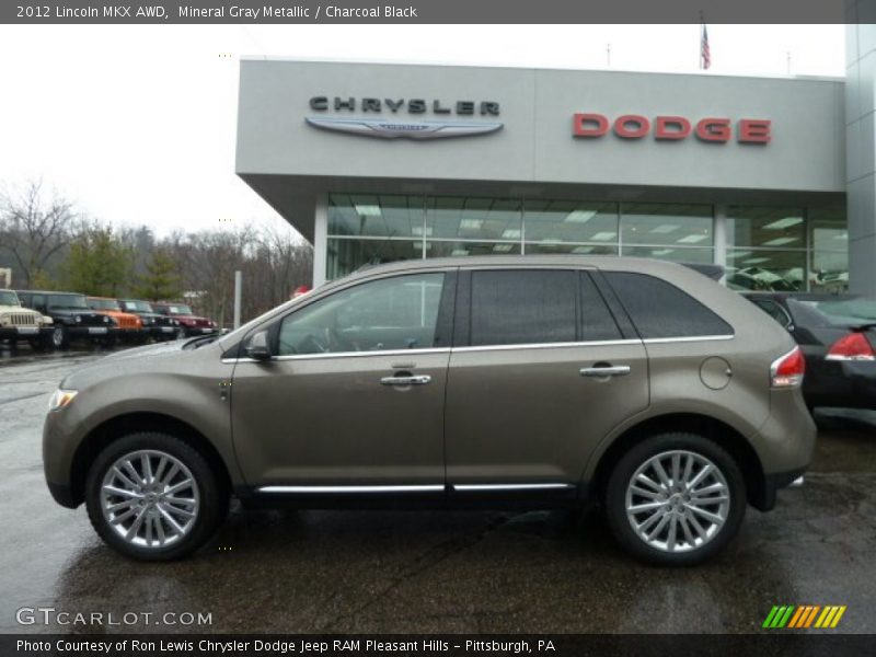 Mineral Gray Metallic / Charcoal Black 2012 Lincoln MKX AWD