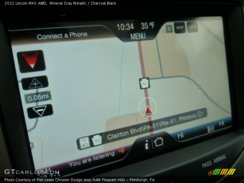 Mineral Gray Metallic / Charcoal Black 2012 Lincoln MKX AWD
