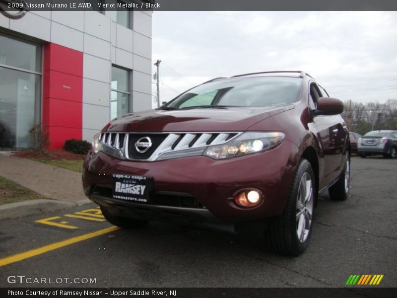 Merlot Metallic / Black 2009 Nissan Murano LE AWD