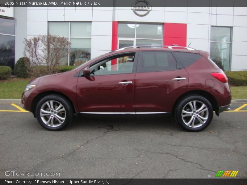 Merlot Metallic / Black 2009 Nissan Murano LE AWD