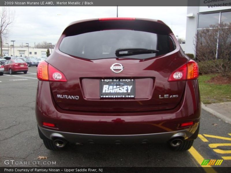 Merlot Metallic / Black 2009 Nissan Murano LE AWD