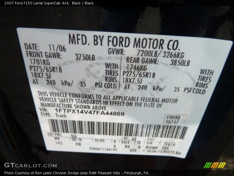 Black / Black 2007 Ford F150 Lariat SuperCab 4x4